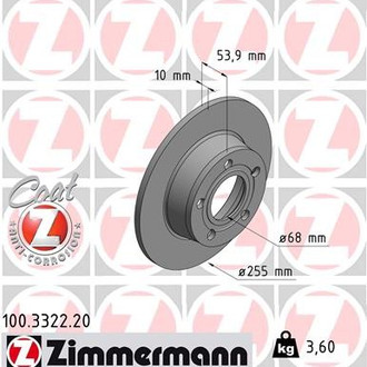 Zimmermann® - Coat-Z Rear Brake Rotor
