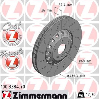 Zimmermann® - Plain Brake Rotor Quantity