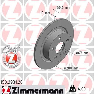 Zimmermann® - Coat-Z Rear Brake Rotor