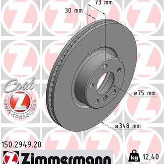 Zimmermann® - Coat-Z Front Driver Side Brake Rotor