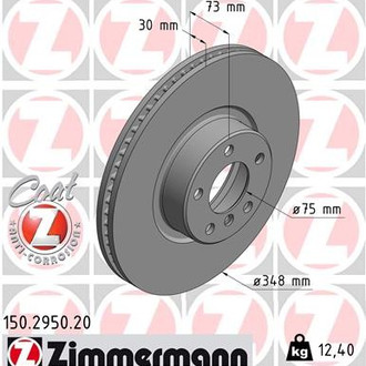 Zimmermann® - Coat-Z Front Passenger Side Brake Rotor