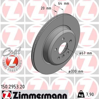 Zimmermann® - Coat-Z Rear Passenger Side Brake Rotor
