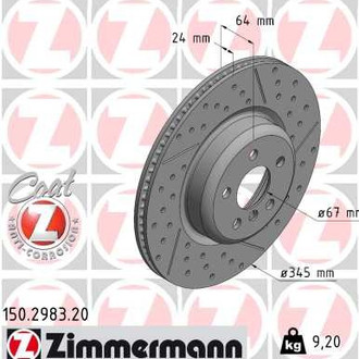 Zimmermann® - Coat-Z Vented Rear Passenger Side Brake Rotor