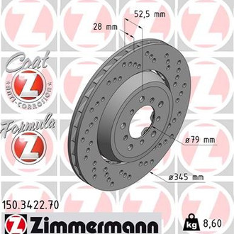 Zimmermann® - Formula-Z Front Passenger Side Brake Rotor