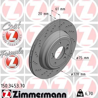 Zimmermann® - Formula-Z Rear Driver Side Brake Rotor