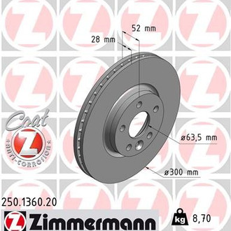 Zimmermann® - Coat-Z Plain Front Brake Rotor