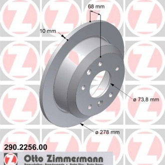 Zimmermann® - Standard Plain Solid Rear Brake Rotor