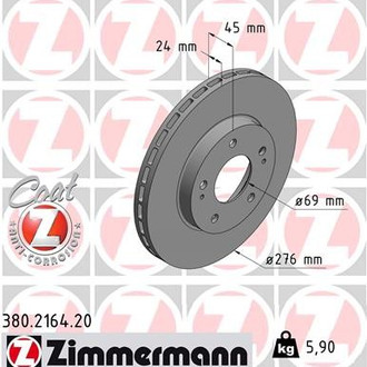 Zimmermann® - Coat-Z Plain Vented Front Brake Rotor