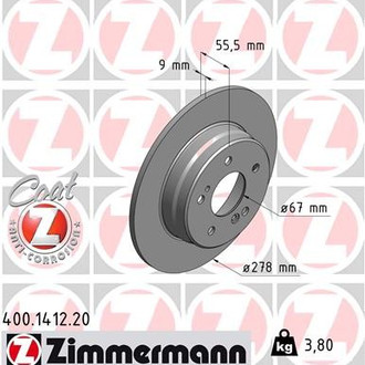 Zimmermann® - Coat-Z Rear Brake Rotor