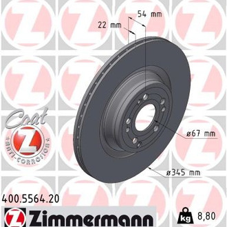 Zimmermann® - Coat-Z Vented Rear Brake Rotor