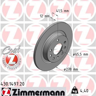 Zimmermann® - Coat-Z Rear Brake Rotor