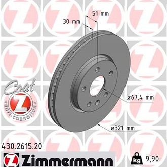 Zimmermann® - Coat-Z Plain Vented Front Brake Rotor