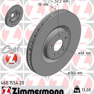 Zimmermann® - Coat-Z Front Driver Side Brake Rotor