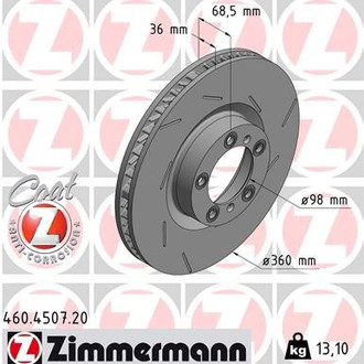 Zimmermann® - Coat-Z Front Passenger Side Brake Rotor