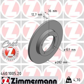 Zimmermann® - Coat-Z Plain Solid Front Brake Rotor