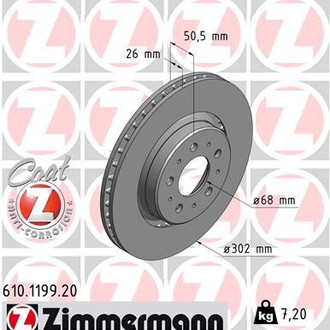 Zimmermann® - Coat-Z Plain Vented Front Brake Rotor