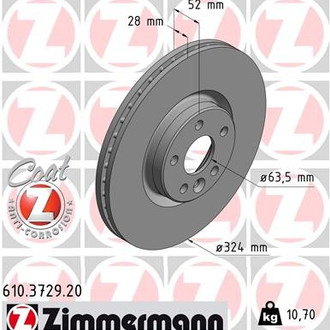 Zimmermann® - Coat-Z Plain Front Brake Rotor