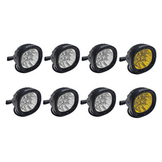 Zroadz® - Roof Rack 4" 8x45W Round Combo Beam White/Amber LED Light Kit