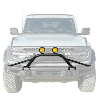 ZROADZ® - Front Bumper Mid-Length Hoop Bolt-on Round Flood Beam Amber LED Light Kit