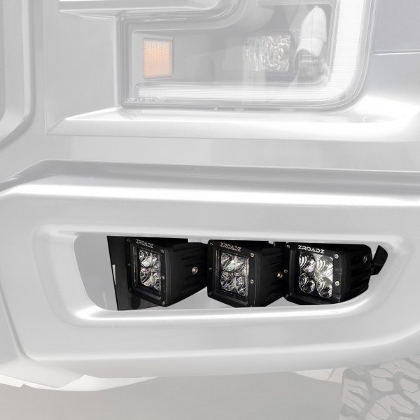 ZROADZ® - Front Bumper Bolt-on 3" 2x20W/2x12W Cube Flood Beam White/Amber LED Light Kit