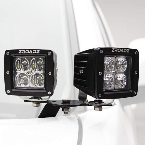 ZROADZ® - Hood Hinge Bolt-on 3" 4x20W Cube Flood Beam LED Pod Lights