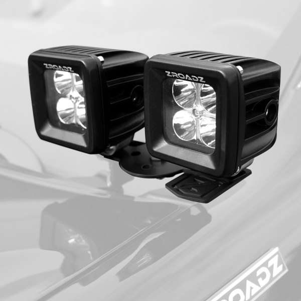 ZROADZ® - Hood Hinge Bolt-on 3" 4x20W Cube Flood Beam LED Pod Lights