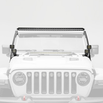 ZROADZ® - Roof Slim Bolt-on 50" and Four 3" 250W/4x20W Combo Beam LED Light Bar Kit