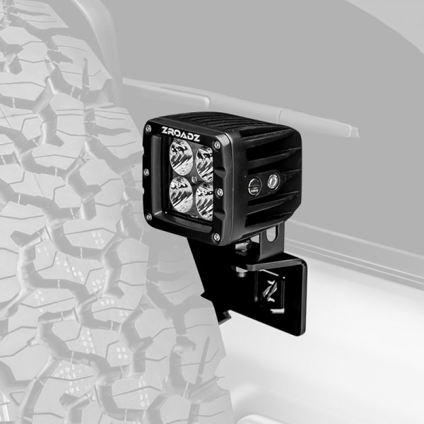ZROADZ® - Rear Tire Carrier Bolt-on 3" 2x20W Cube Flood Beam LED Pod Lights