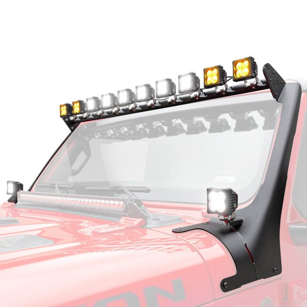 ZROADZ® - Roof and A-Pillar Bolt-on 3" 12x20W Cube Flood Beam White/Amber LED Light Kit